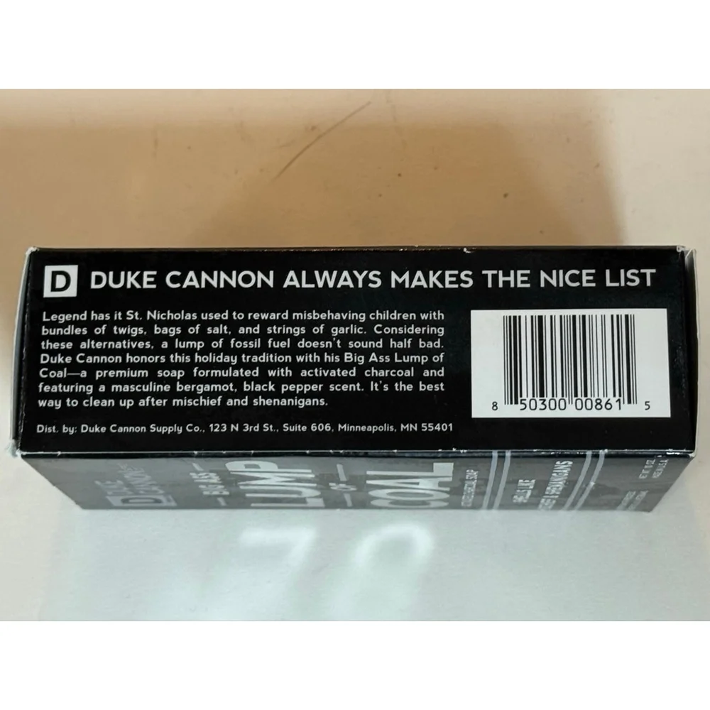 Duke Cannon Big Ass Lump of Coal Activated Charcoal Soap New